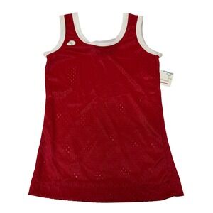 Vintage DeeCee Kids Red Mesh Tank Top Size 5 Gym Athletic